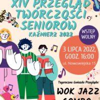 Plakat, zaproszenie na 14. przegląd twórczości seniorów Kaźmierz 2022
