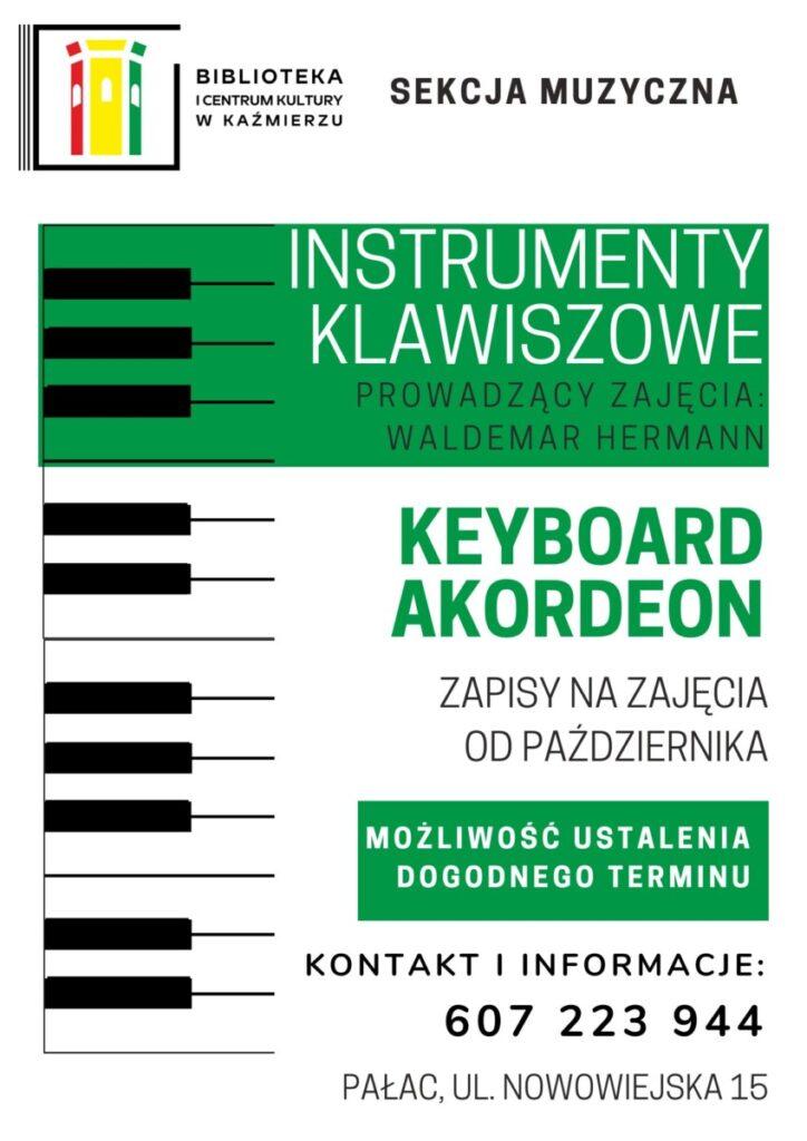 Sekcja muzyczna - instrumenty klawiszowe - plakat