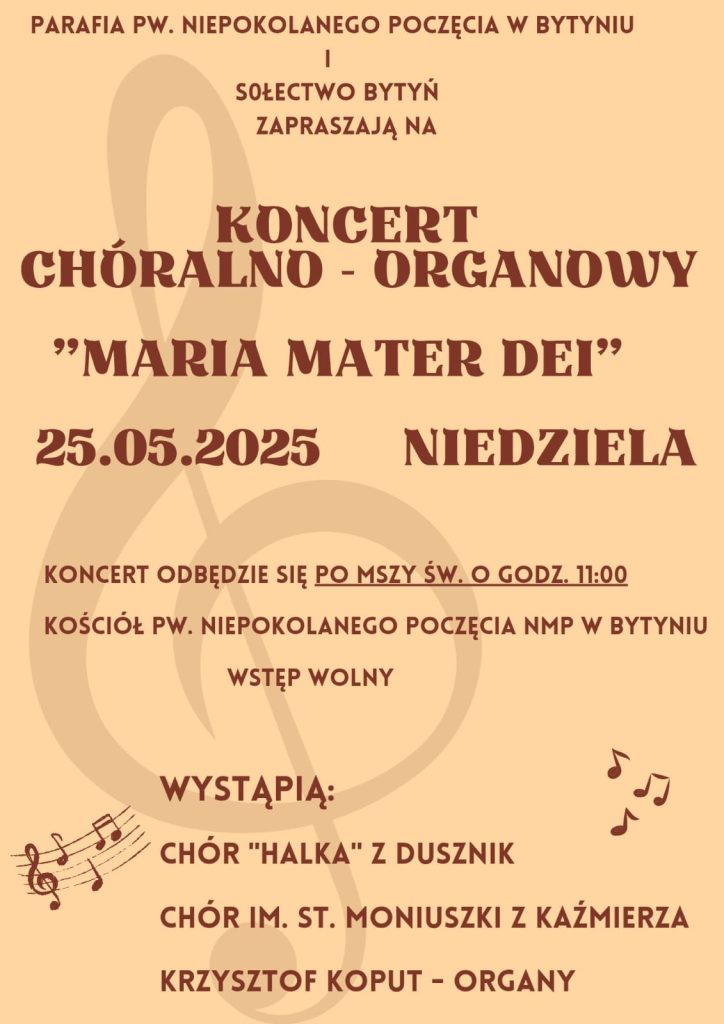 Koncert chóralno-organowy „Maria Mater Dei”
wstęp wolny