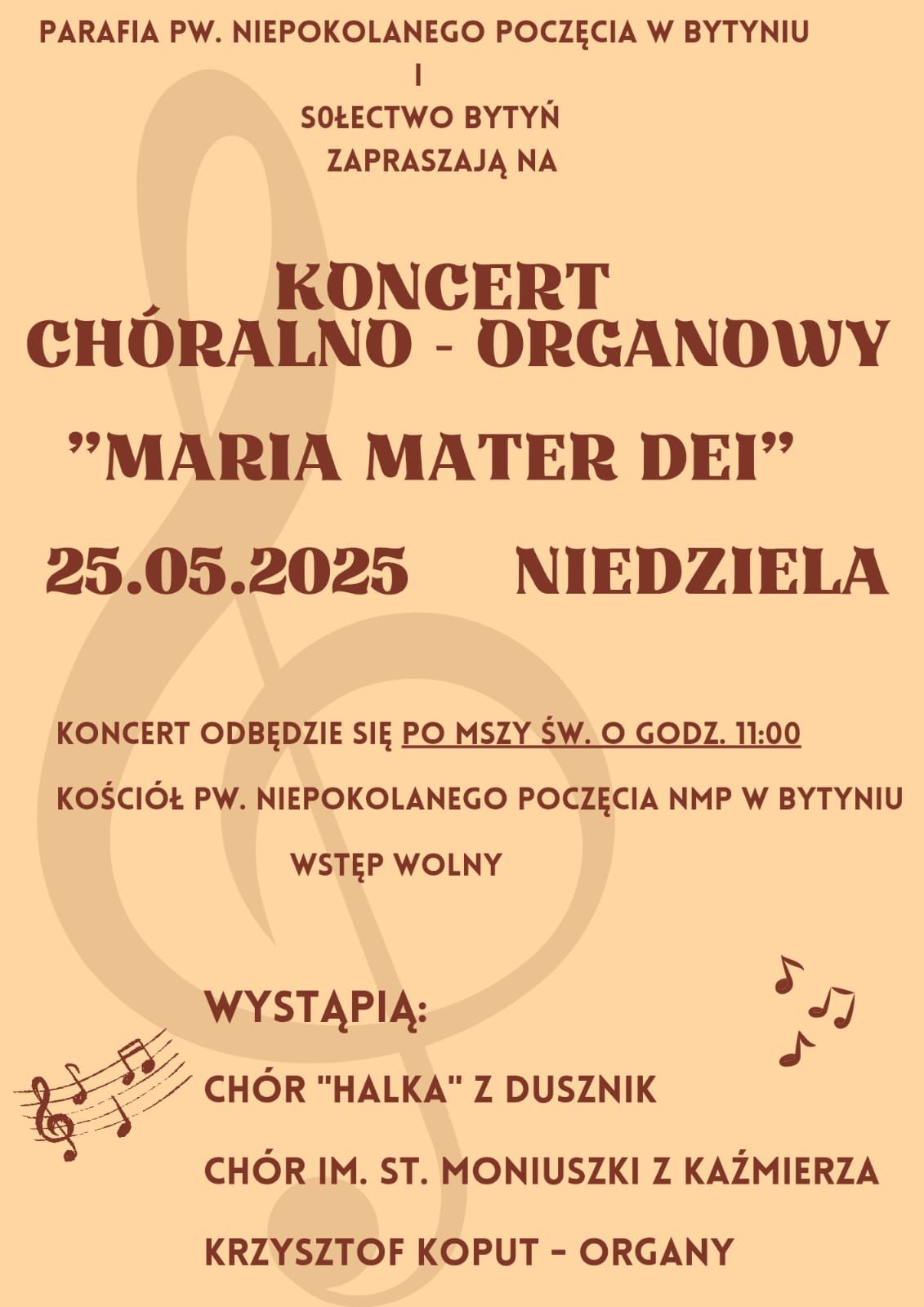 Koncert chóralno-organowy „Maria Mater Dei”
