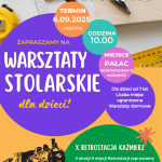 Z okazji X edycji Retrostacji zapraszamy najmłodszych na spotkanie z rzemiosłem!  Termin: sobota, 6 września 2025  Godzina: 10:00  Miejsce: Pałac, ul. Nowowiejska 15, Kaźmierz Pod okiem doświadczonego instruktora dzieci wykonają własny, solidny projekt ryczki i poznają podstawy stolarstwa. To świetna okazja, by rozwijać kreatywność, sprawność manualną i odkrywać tajniki tradycyjnych technik!  Dla dzieci od 7 lat  Liczba miejsc ograniczona  Udział bezpłatny! Zapisy telefoniczne: 61 29 18 072