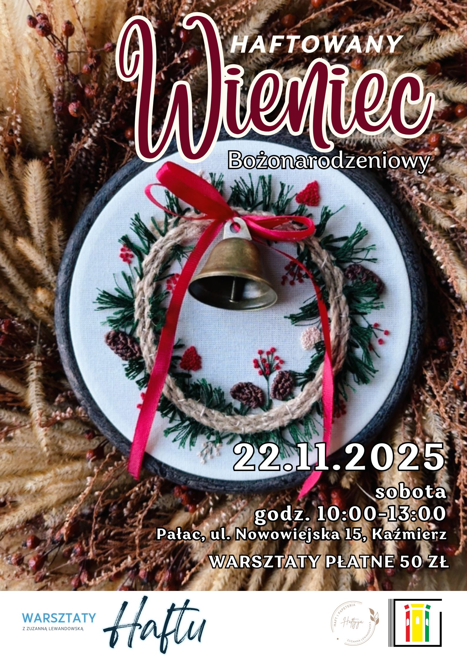 Haftowany Wieniec Bożonarodzeniowy