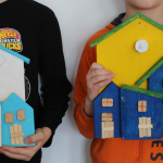 domki drewniane z lampką